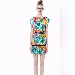Marc by Marc Jacobs Resort 2012 Silk Floral Dress Cowl Back Belted XS